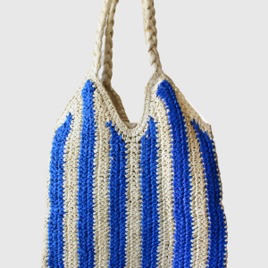 Bolso Fibra Natural Lineas Azurro #portuguesegirls
