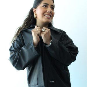 Chaqueta Adelia Cuero PU Negra Mate
