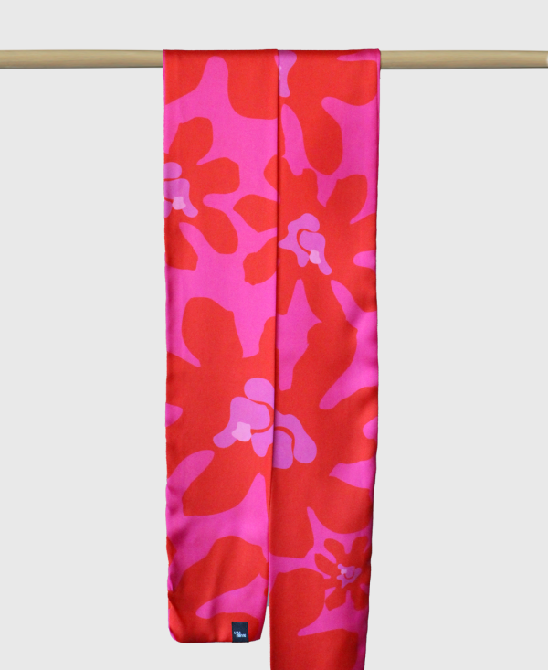 Pañuelo Corbatín Flores Rosso - Imagen 3