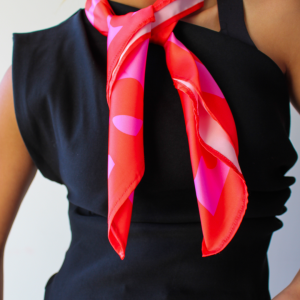 Pañuelo Grande Flores Rosso