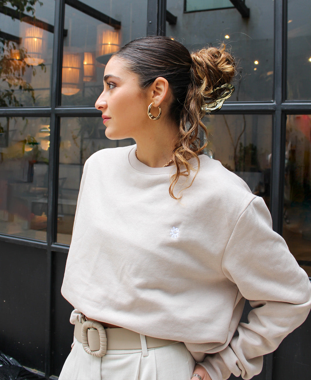 Hoodie State Polo Beige