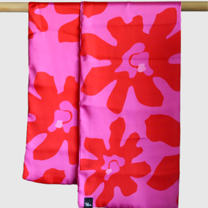Pañuelo Largo Flores Rosso