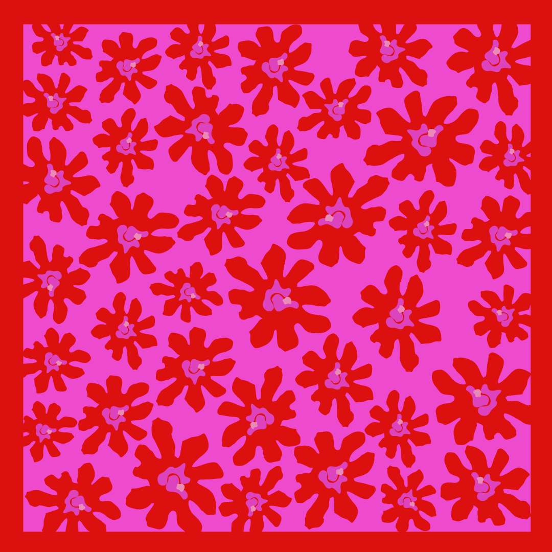 Pañuelo Grande Flores Rossa